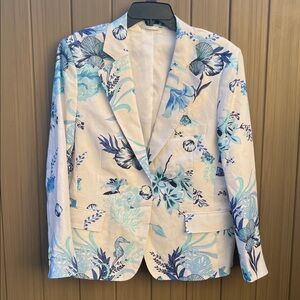 Vineyard Vines Women's Linen Blazer Coat Beachy Coastal Nautical size L  NWOT
